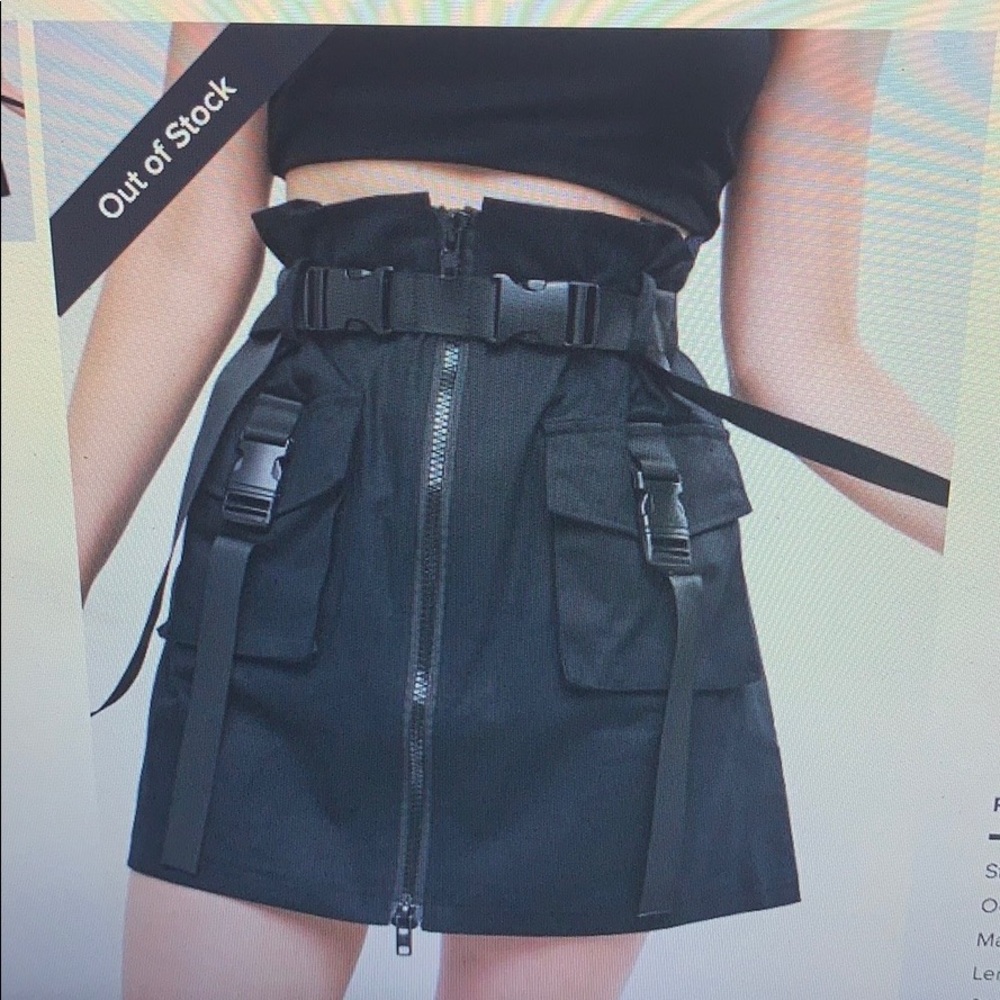 ZipFront Cargo Buckle Skirt